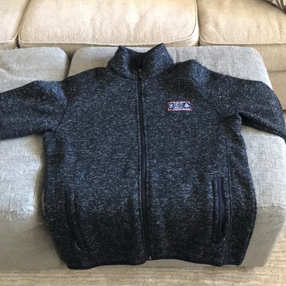 Black Helmet zip up sweater
